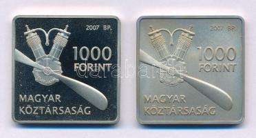 2007. 1000Ft Cu-Ni "Adorján János - Libelle" kapszulában (2xklf) T:BU,PP folt, patina Adamo EM208