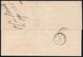 1869 Céges levél 5kr + 2 x 10kr bérmentesítéssel "PEST / VASP." + "1sz. M.K. MOZGO PO...