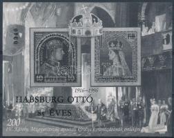 1997/F17 Habsburg Ottó 85 éves feketenyomat emlékív