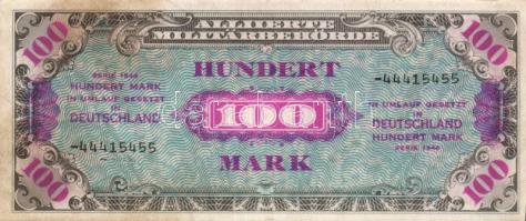 Német 3. Birodalom / szövetséges megszállás alatt 1944. 100M USA-nyomat kilencjegyű sorszámmal T:I- foltos