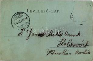 1899 Szamosújvár, Gherla; Főgimnázium este holdfényben. Todorán Endre kiadása / high school at night...