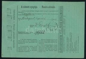 1874 Magyar-horvát 5kr teljes postautalvány, szép "VINKOVCE" gyűszűbélyegzéssel Budapestre