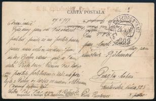 1917 Tábori posta képeslap "S.M. Spitalschiff Erz. Franz Ferdinand" kórházhajó bélyegzéssel. RRR!
