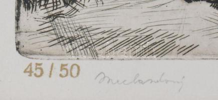 Tarjáni Simkovits Jenő (1895-1995): Múlandóság. Rézkarc, papír, jelzett, számozott (45/50). Üvegezet...