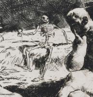 Tarjáni Simkovits Jenő (1895-1995): Múlandóság. Rézkarc, papír, jelzett, számozott (45/50). Üvegezet...