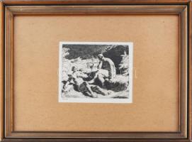 Tarjáni Simkovits Jenő (1895-1995): Múlandóság. Rézkarc, papír, jelzett, számozott (45/50). Üvegezet...