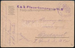 1914 Tábori posta levelezőlap Przemysl előfutár, "K.u.k. Fliegerkompagnie Nr.11."