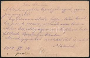 1914 Tábori posta levelezőlap Przemysl előfutár, "K.u.k. Fliegerkompagnie Nr.11."