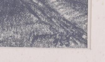 Boross Géza (1908-1971): Nagymarosi utca, 1953. Ceruza, papír, jelezve jobbra lent. Üvegezett fakere...