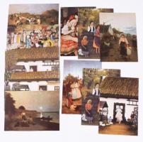 11 db modern képeslap Csontváry Kosztka Tivadar, Deák-Ébner Lajos, Glatz Oszkár és Török János festményeinek reprodukcióival, 10,5x15 cm körüli méretben