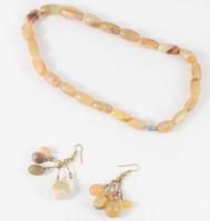 Minerál ékszer szett, fülbevaló pár és nyaklánc