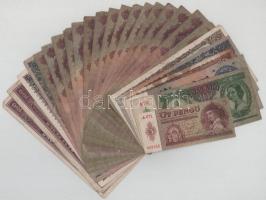 Vegyes 26db-os magyar Pengő bankjegytétel, közte 1945. 50P "D 004 031792" T:F,VG
