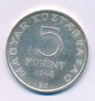 1948. 5Ft Ag "Petőfi" kapszulában T:AU,XF patina Adamo EM1