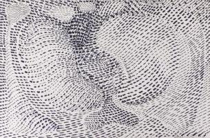 Gyarmathy Tihamér (1915-2005): Áramlás, 1978. Tus, papír. Jelezve jobbra lent (Gyarmathy T. 1978. Hátoldalán R 78/11 életmű katalógusszámmal. 43,5×61 cm. / ink on paper, signed lower right, with oeuvre catalogue no. R 78/11 on the reverse, framed