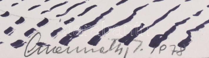 Gyarmathy Tihamér (1915-2005): Áramlás, 1978. Tus, papír. Jelezve jobbra lent (Gyarmathy T. 1978. Há...