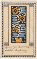 1913 Az Orsz. Magy. Kir. Iparművészeti iskola levelezőlapjai. Ungarische Werkstätte No. 2006. Kiadja Rigler József Ede Rt. / Hungarian art postcard (felületi sérülés / surface damage)