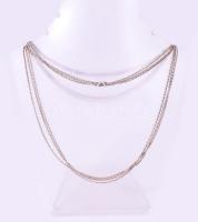 Ezüst (Ag) háromsoros nyaklánc. 23 g 75 cm