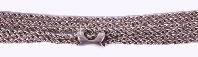 Ezüst (Ag) háromsoros nyaklánc. 23 g 75 cm