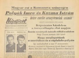 1964 A Népsport 6 db a tokiói olimpiával foglalkozó száma + 1957 A Népstadion Hiradó egy száma, sérü...