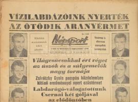 1964 A Népsport 6 db a tokiói olimpiával foglalkozó száma + 1957 A Népstadion Hiradó egy száma, sérü...