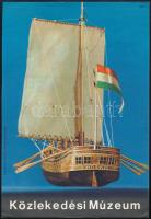 1968 Közlekedési Múzeum, Phoenix vitorlás, kisplakát, villamosplakát, ofszet, papír, Offset-nyomda, szign.: Katona-Szabó-Wahr, 23,5x16 cm