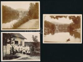 1912-1913 Vízakna, Erdély, 3 db hátoldalon feliratozott fotó, 9,5×12 cm