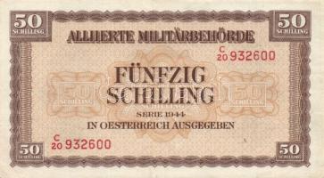 Ausztria/nemzetközi megszállás 1944. 50G, 1Sch, 2Sch, 5Sch, 10Sch, 20Sch, 50Sch, 100Sch T:vegyes