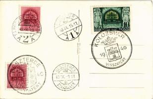 Kolozsvár, Cluj (?); bevonulás, Tábori Postahivatal postakocsija katonákkal / entry of the Hungarian...