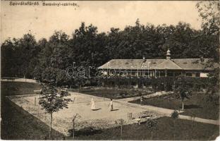 1916 Szováta, Sovata; Bercsényi szálloda, teniszpálya teniszezőkkel. Dragomán S. J. kiadása / hotel, tennis court with tennis players (EM)