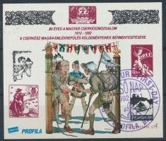 1992/10 Cserkész emlékív elsőnapi alkalmi bélyegzéssel