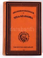 Schnitzler, Arthur: Út a szabadba. Ford.: ifj. Gaál Mózes. A regényírás művészei. Számozott, 31./250 példány! Bp., [1922], Genius, [8]+416 p. A borító Végh Gusztáv munkája. Kiadói egészvászon-kötés, a gerincen sérüléssel, sérült elülső szennylappal.
