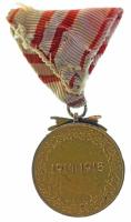 Ausztria 1932. "Osztrák Háborús Emlékérem" bronz kitüntetés miniatűr, mellszalagon T:AU Au...
