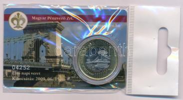 2009. 200Ft elsőnapi veret sorszámozott plasztikkártyán "04252" T:UNC