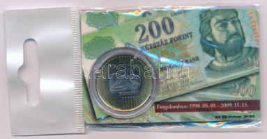 2009. 200Ft elsőnapi veret sorszámozott plasztikkártyán "04252" T:UNC