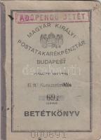 1946 A Magyar Királyi Postatakarékpénztár betétkönyve; Kunszentmiklós