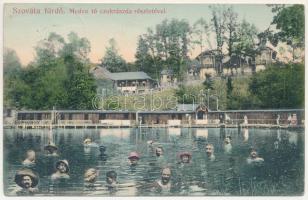 1910 Szováta, Sovata; Medve-tó, fürdőzők, cukrászda. Dragoman S. J. kiadása / Lacul Ursu / lake, spa, bathers, confectionery (EK)