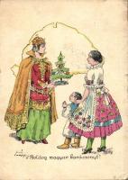 Hungarian Christmas Irredenta litho s: Pálffy (EB)