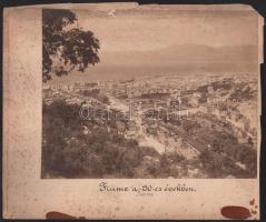 cca 1890 Fiume és Alcona, 2 db kartonra kasírozott, feliratozott fotó, karton sérült, 22×27 cm