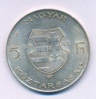 1947. 5Ft Ag "Kossuth" T:XF kis karc Adamo F8.1