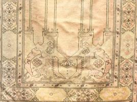 Kézzel készült keleti imaszőnyeg, 195x140 cm, kopással