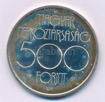 1987. 500Ft Ag "Nyári Olimpia - Szöul 1988" kapszulában T:BU patina Adamo EM99