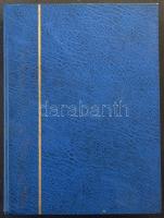 Régi A4 méretű berakó 32 osztott fehér lappal, kék borítóval (néhol foltosak a lapok)