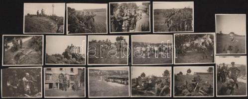 16 db II. világháborús katonai fotó, 4,5×6 cm