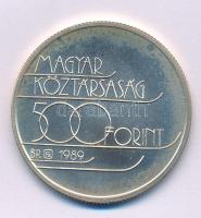 1989. 500Ft Ag "XVI. Téli Olimpia - Albertville 1992" kapszulában T:BU folt Adamo EM111