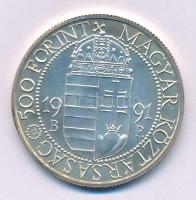 1991. 500Ft Ag "II. János Pál pápa látogatása" kapszulában T:BU Adamo EM120