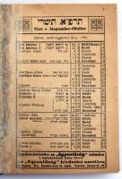 Az Egyenlőség évkönyve és naptára az 1921 (5681) évre. Szerkeszti: Szabolcsi Lajos.Budapest, 1921. U...