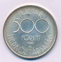 1989. 500Ft Ag "Labdarúgó Világbajnokság 1990 - két játékos" kapszulában T:BU patina Adamo EM108