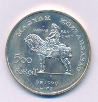 1990. 500Ft Ag "Mátyás király / Beatrix" kapszulában T:BU patina Adamo EM113