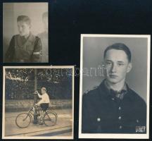 cca 1935 3 db Hitlerjugend fotó, 5×3,5 és 8×5,5 cm közötti méretekben