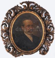 Olvashatatlan (A Siola?) jelzéssel , XIX. sz. második fele: Portré. Olaj,vászon. Hátoldalán Société de Peinture Parisienne Vienne raglapjával. Kissé sérült. Dekoratív, sérült fakeretben. 36×29,5 cm